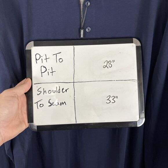 Veboon Mens Dynamic Flex Long Sleeve Cotton Flex Polo, Navy Blue, 3XL NWT - Picture 7 of 7